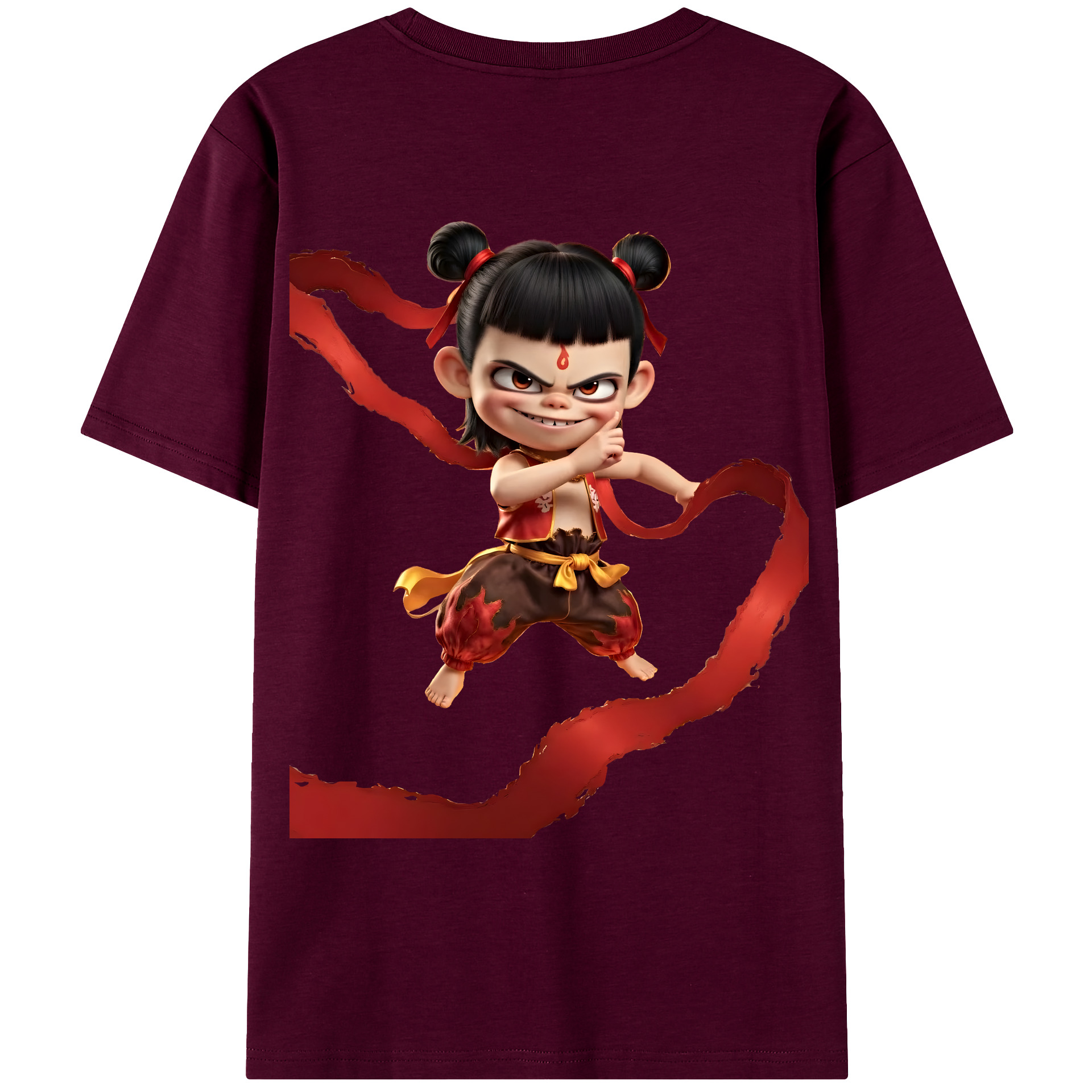 （画像用） Ne Zha 2 ナタ 魔童の大暴れ レディース半袖Tシャツ(バックプリント)